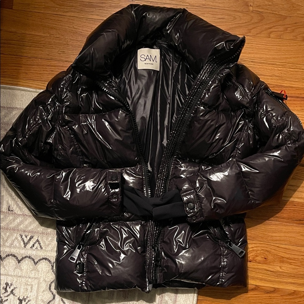 SAM. Glossy Black Quilted Jacket